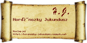 Horánszky Jukundusz névjegykártya